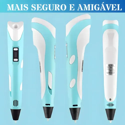 Caneta 3d Impressora Profissional Infantil Com Refil E Cabo Usb - Rosa