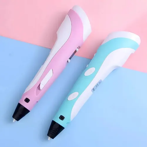 Caneta 3d Impressora Profissional Infantil Com Refil E Cabo Usb - Rosa