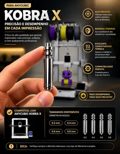 Bico Nozzle Impressora 3d Bimetálico Hotend 0.4mm