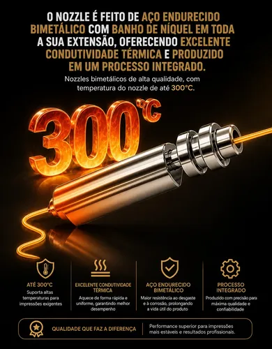 Bico Nozzle Impressora 3d Bimetálico Hotend 0.4mm